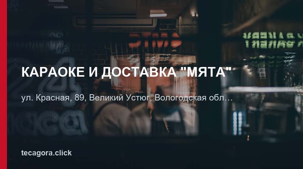 КАРАОКЕ И ДОСТАВКА "МЯТА" 1 tg karaoke i dostavka myata velikiy ustyug
